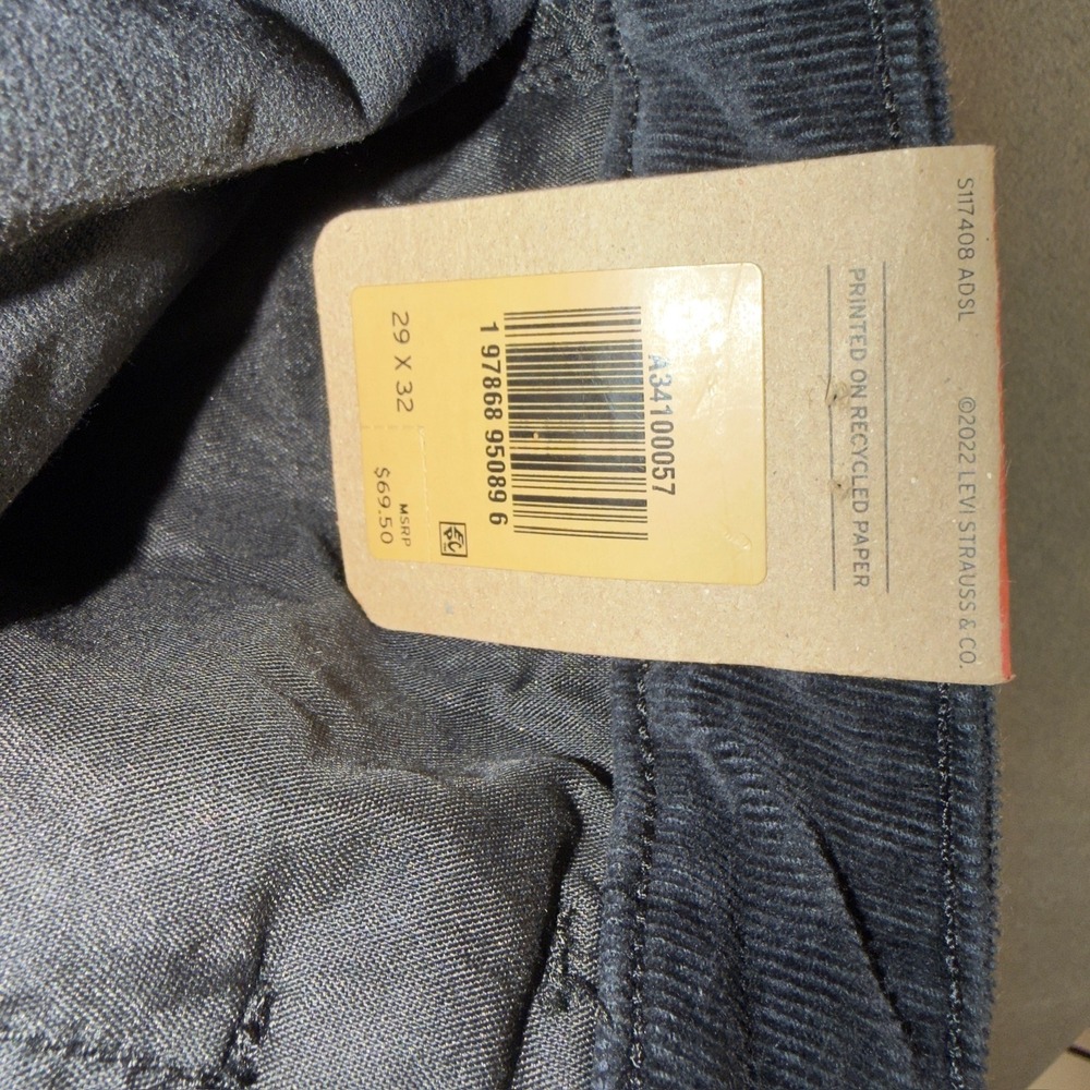 Levis 726 Flare Corduroy Pants Womens 29x32 High Rise Slim Charcoal Grey Black - Picture 10 of 12